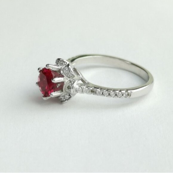 Lab Created Ruby CZ Ring size 7 - Picture 6 of 8